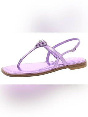 GUESS Rainey Metallic Purple T-Strap Flat Sandal NIB Size 7.5